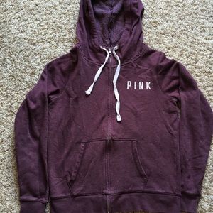 Victoria’s Secret Pink Maroon Zip Up Hoodie